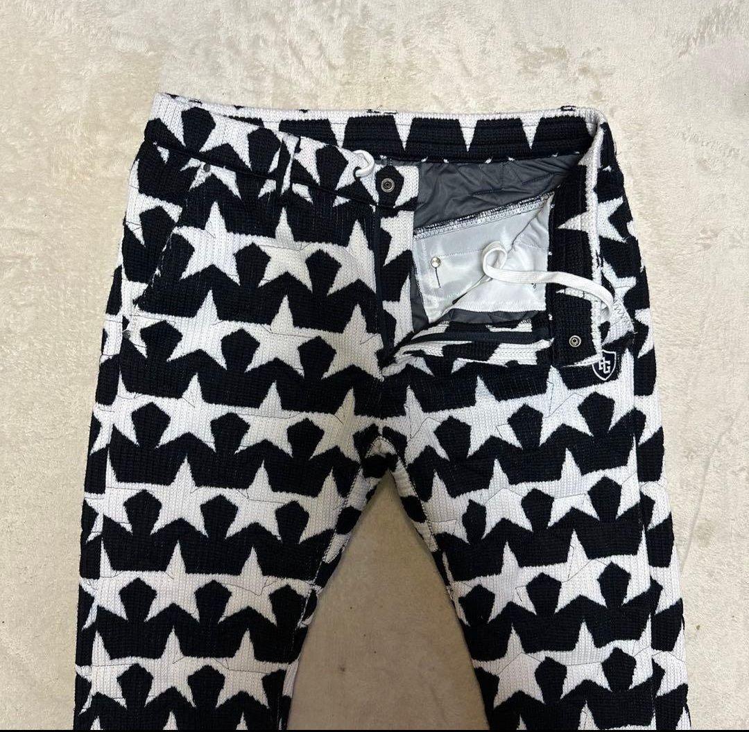 ⛳️パーリーゲイツ4⛳️ 中綿ニットパンツ ネイビー×白 星柄