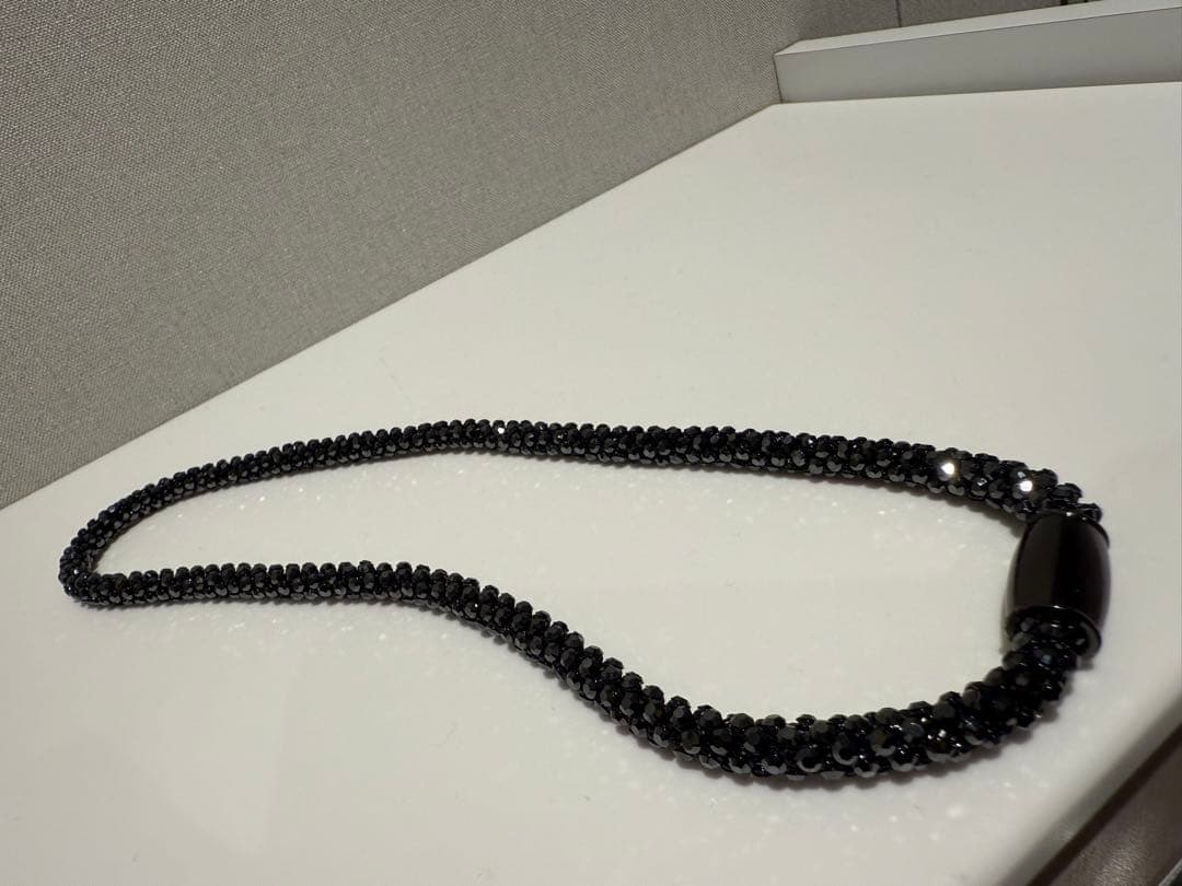 【非売品】SWAROVSKI ブラックビーズ ロングネックレス ｜ユニセックス｜