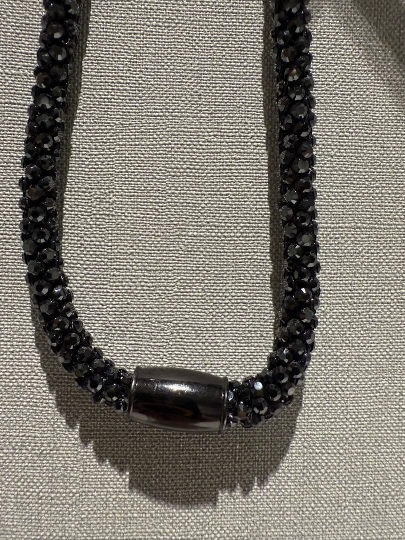 【非売品】SWAROVSKI ブラックビーズ ロングネックレス ｜ユニセックス｜