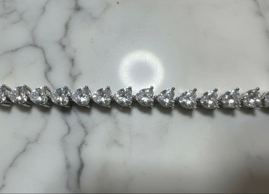 新品未使用　ハートシェイプフルエタニティブレスレットK18刻印