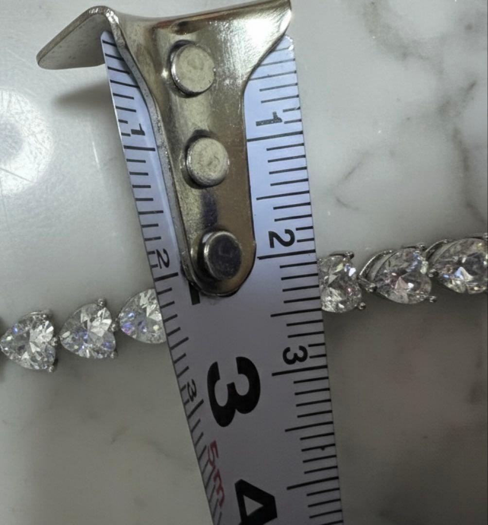 新品未使用　ハートシェイプフルエタニティブレスレットK18刻印