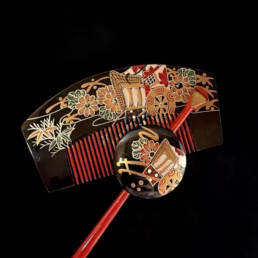 日本髪 髪飾り 七五三(7歳)～成人式 (ブルー×白)