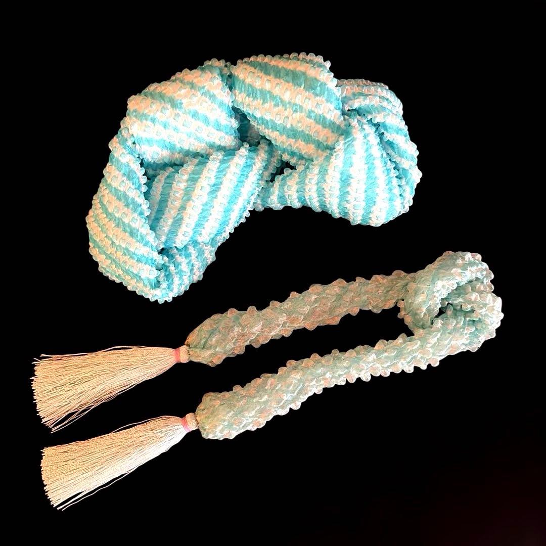 日本髪 髪飾り 七五三(7歳)～成人式 (ブルー×白)