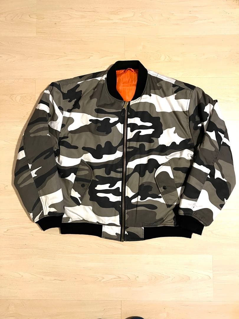 Fostex Garments ボンバージャケット MA-1 白 迷彩 XXL