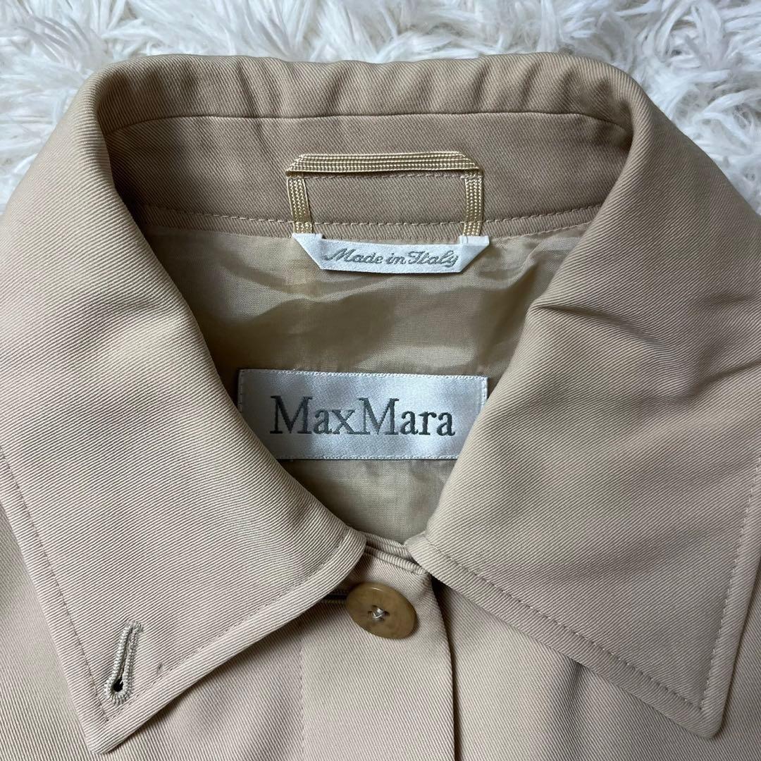 マックスマーラ　最高級　白タグ　ステンカラーコート　ウール100％　ベージュ