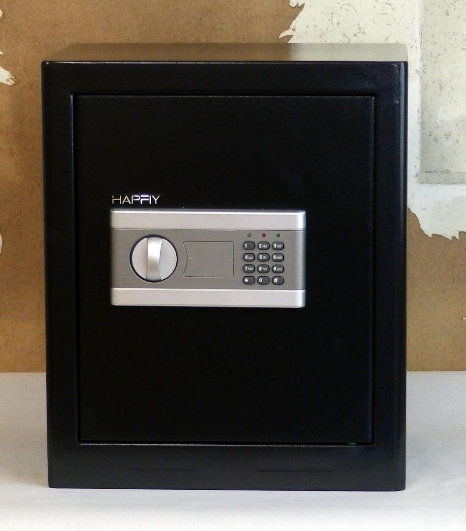 HAPFIY テンキーロック金庫 ブラック セーフティボックス シリンダー錠