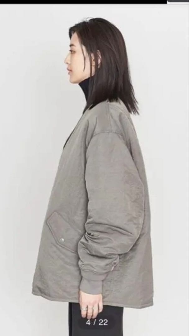 ASTRAET中綿ノーカラーブルゾン