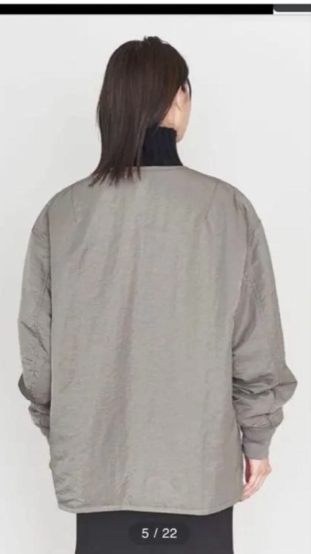 ASTRAET中綿ノーカラーブルゾン