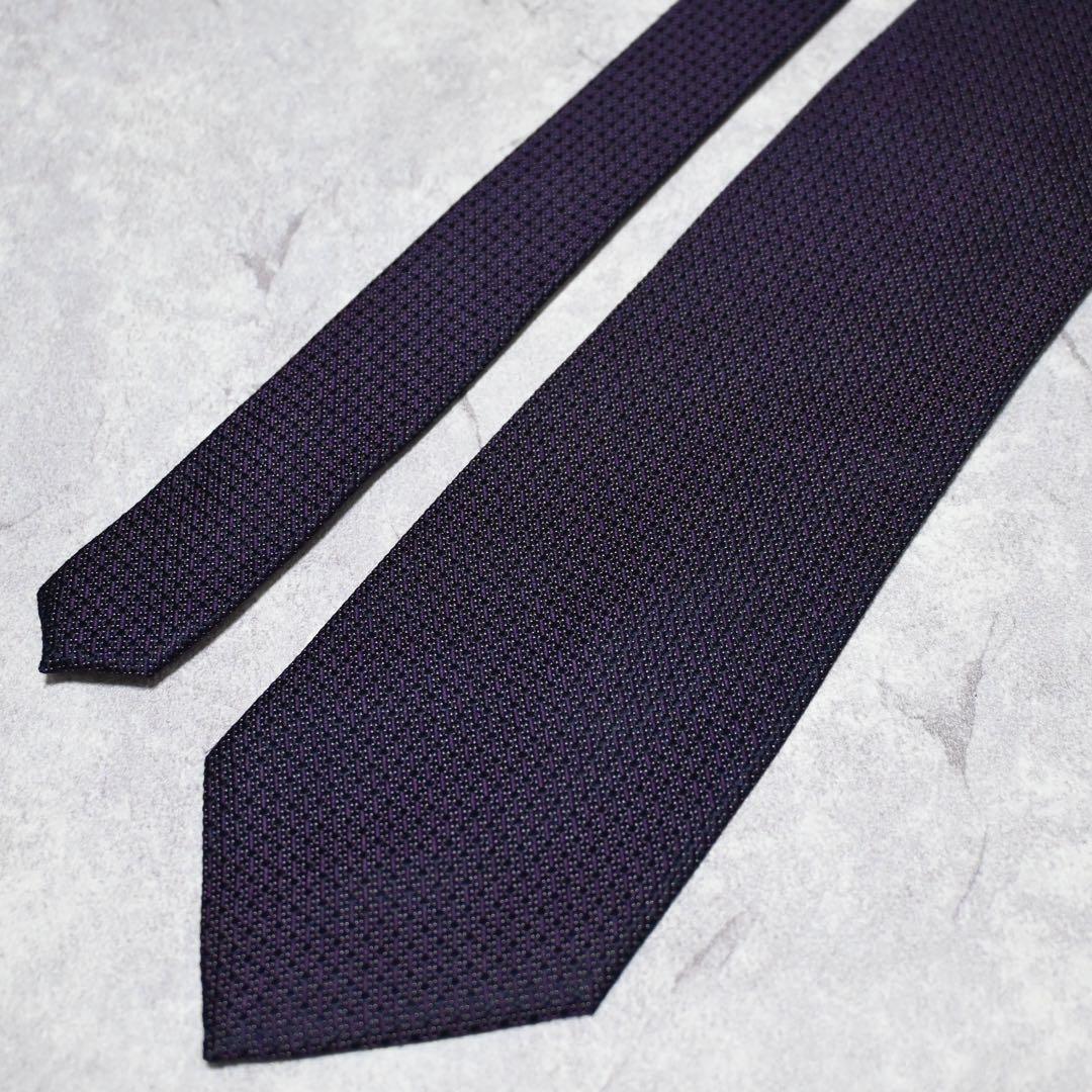 【美品】 CELINE セリーヌ ソリッド パープル ネクタイ