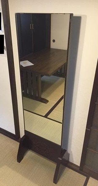 Y【中古】 鎌倉彫 　全身鏡 　鏡　高級姿見 ミラー　スタンドミラー