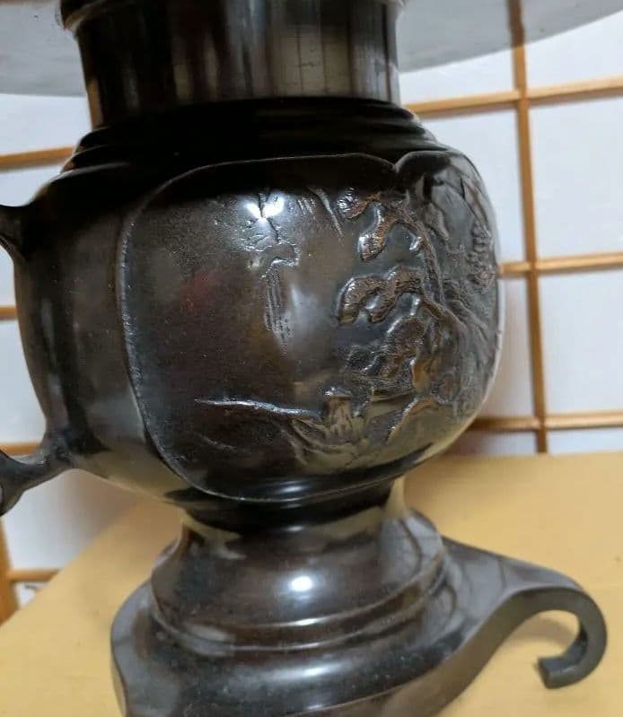 唐銅　薄端　花器　花入れ　送料無料