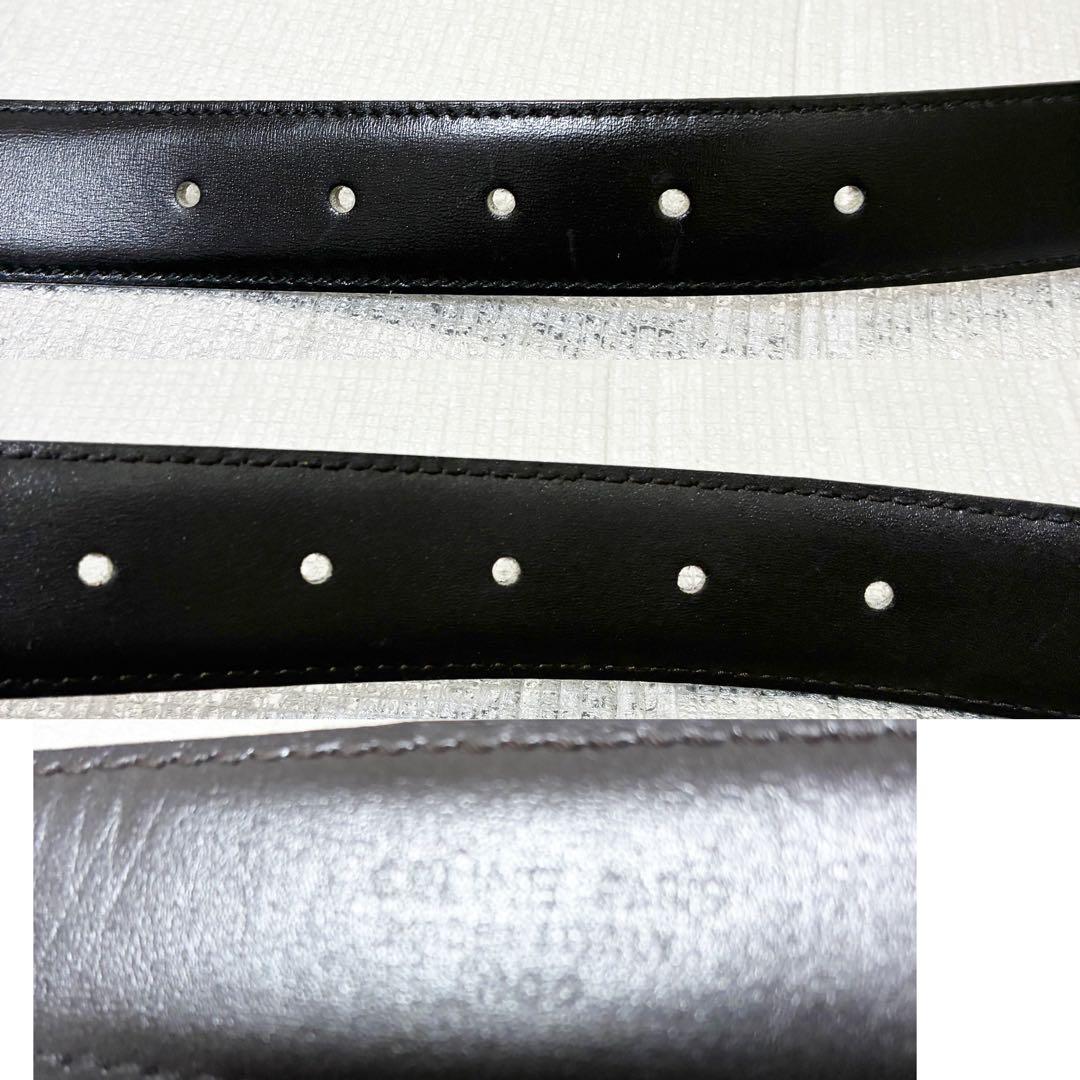 美品　CELINE セリーヌ ベルト 馬車金具 ゴールド リバーシブル