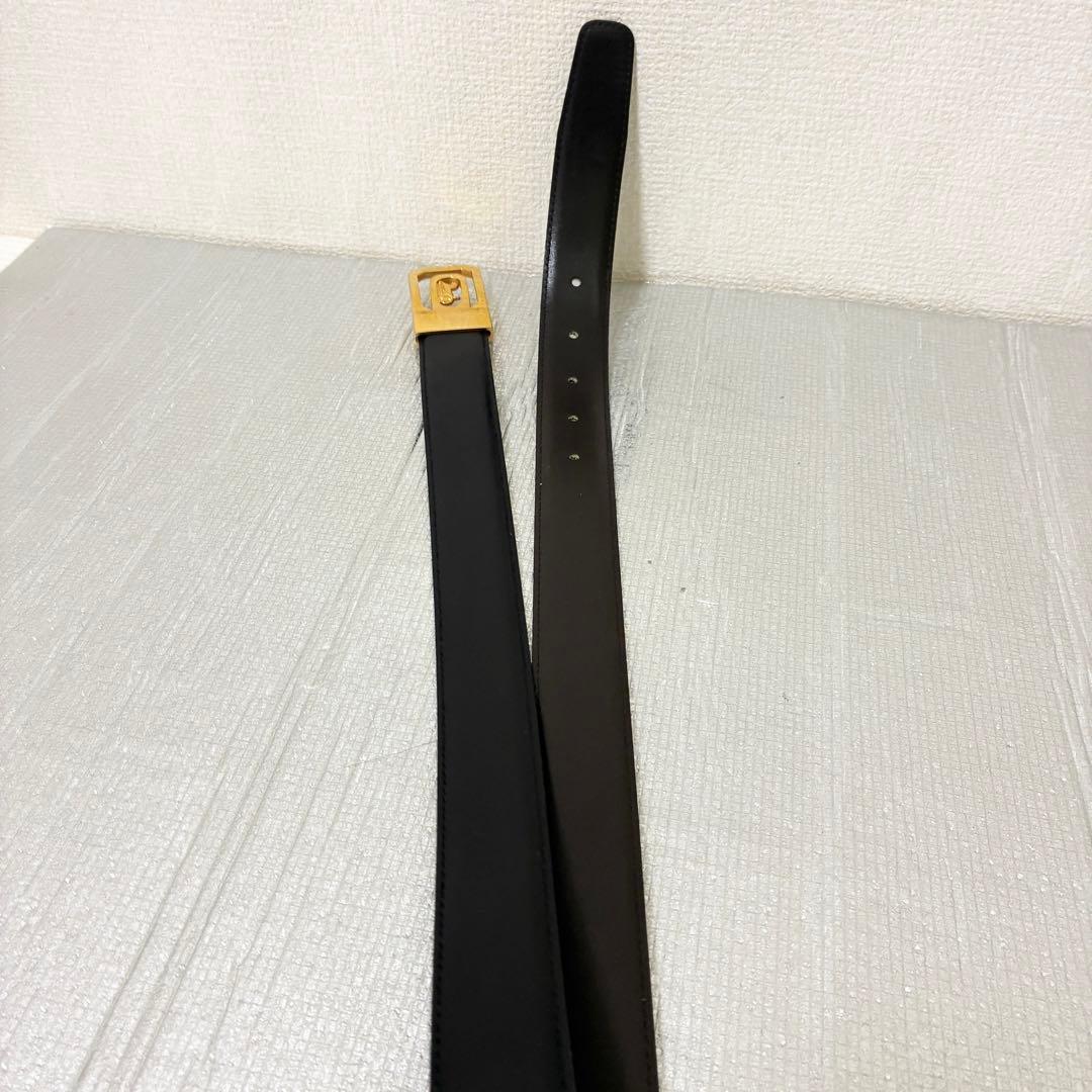 美品　CELINE セリーヌ ベルト 馬車金具 ゴールド リバーシブル