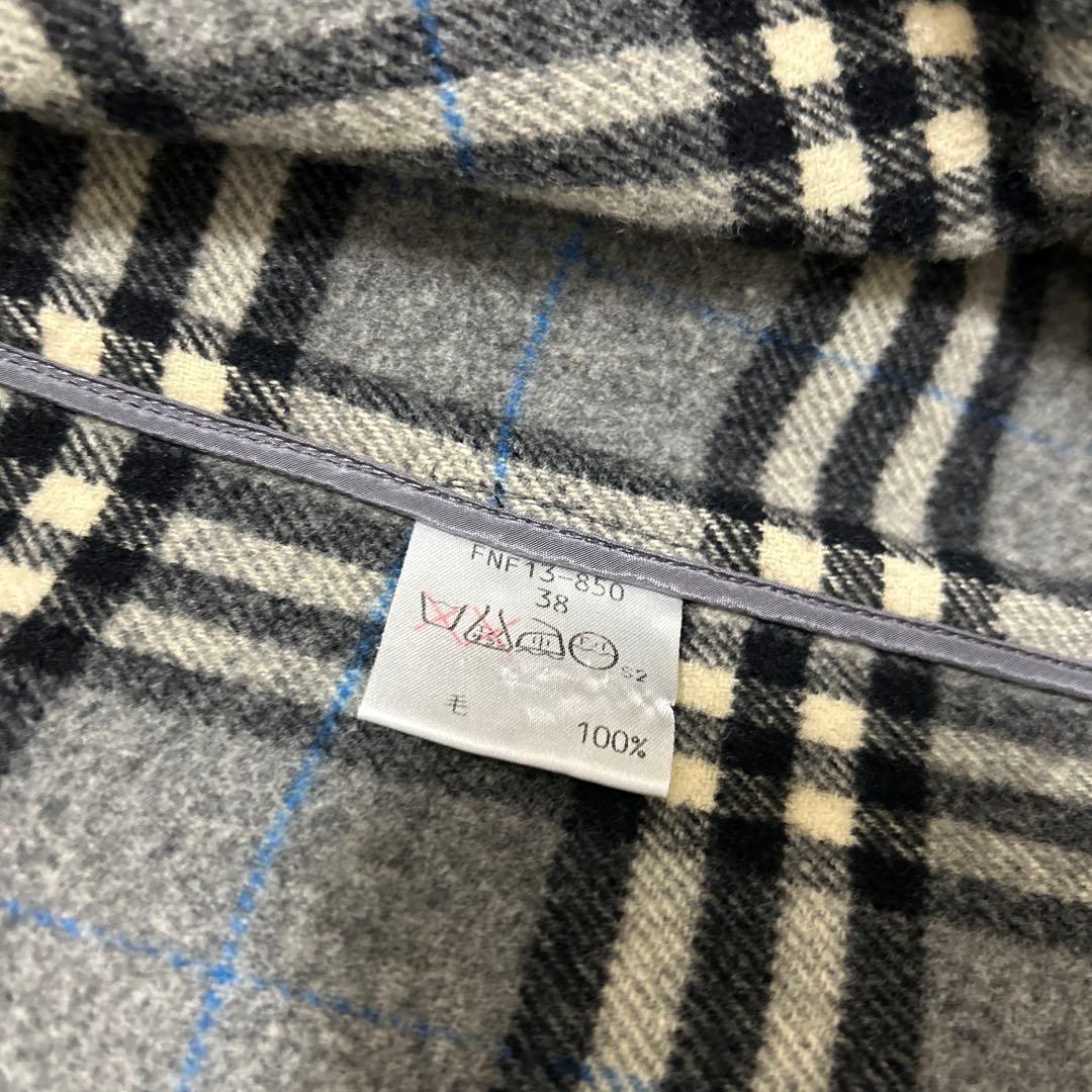 バーバリーブルーレーベルグレー ダッフルコート フード付き