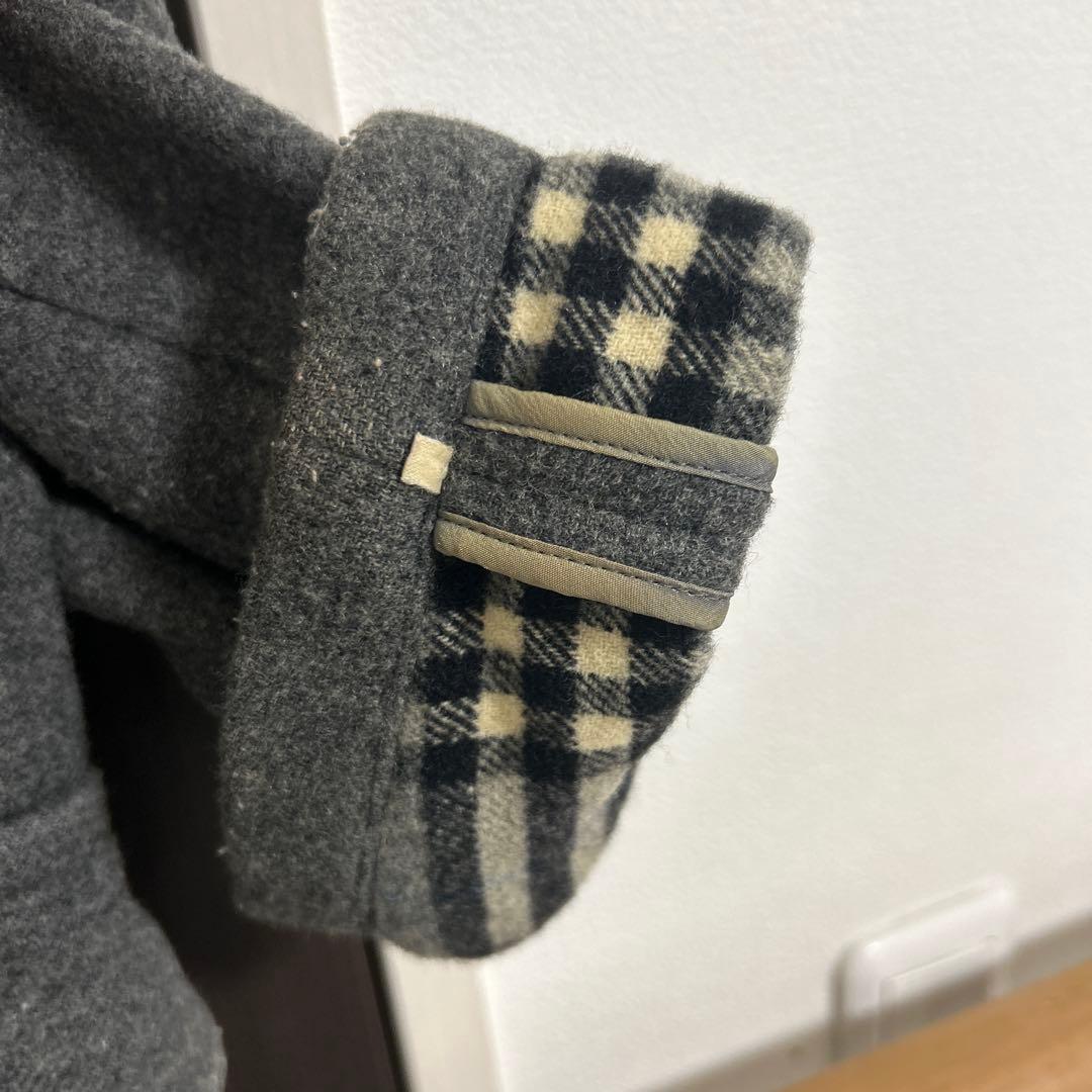 バーバリーブルーレーベルグレー ダッフルコート フード付き