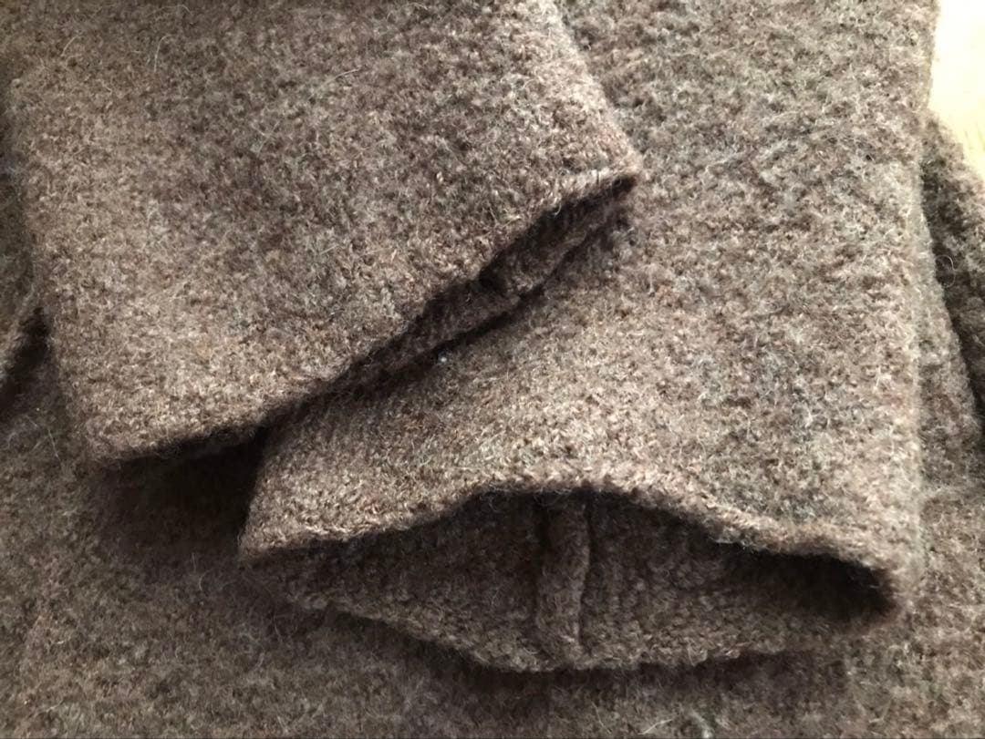 45R縮絨ニットカウチンロングコート⭐︎サイズ3