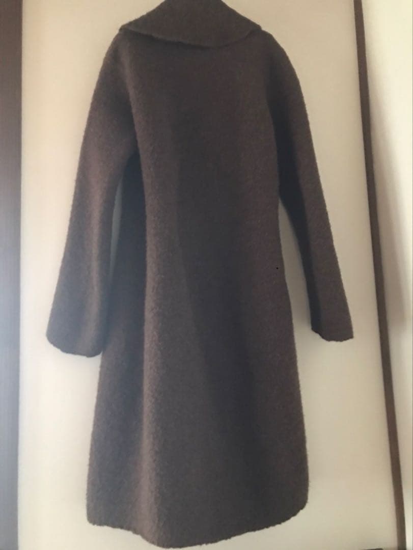 45R縮絨ニットカウチンロングコート⭐︎サイズ3