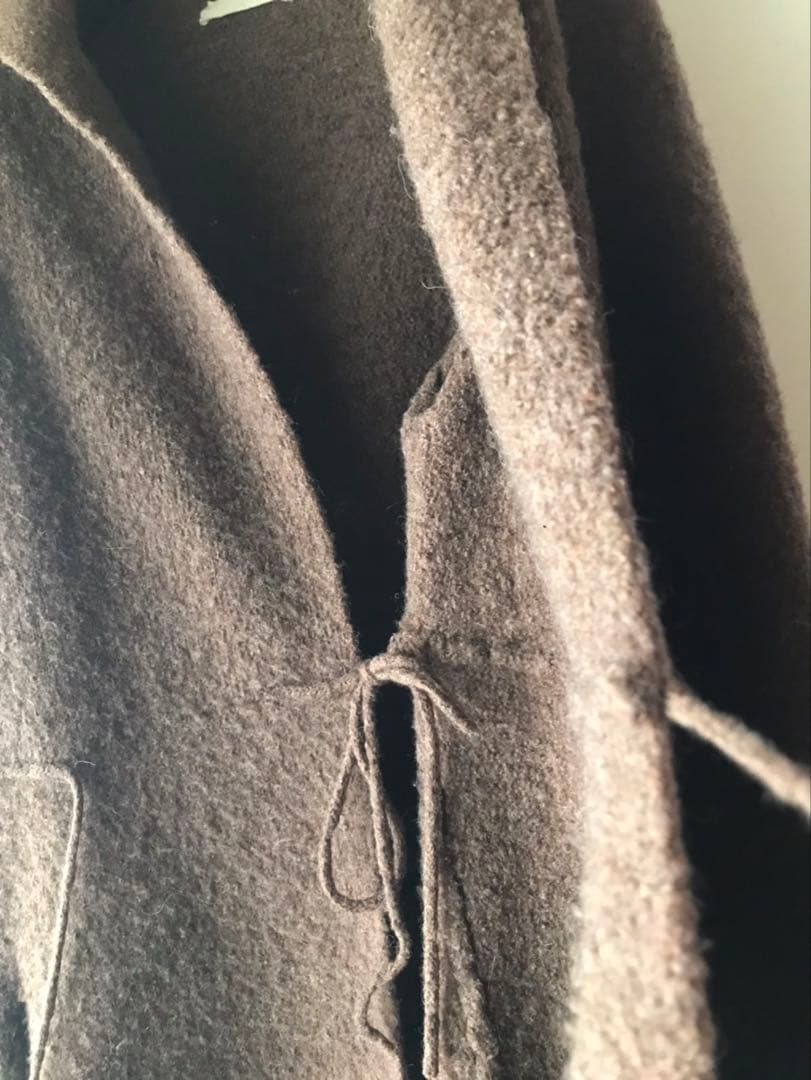 45R縮絨ニットカウチンロングコート⭐︎サイズ3