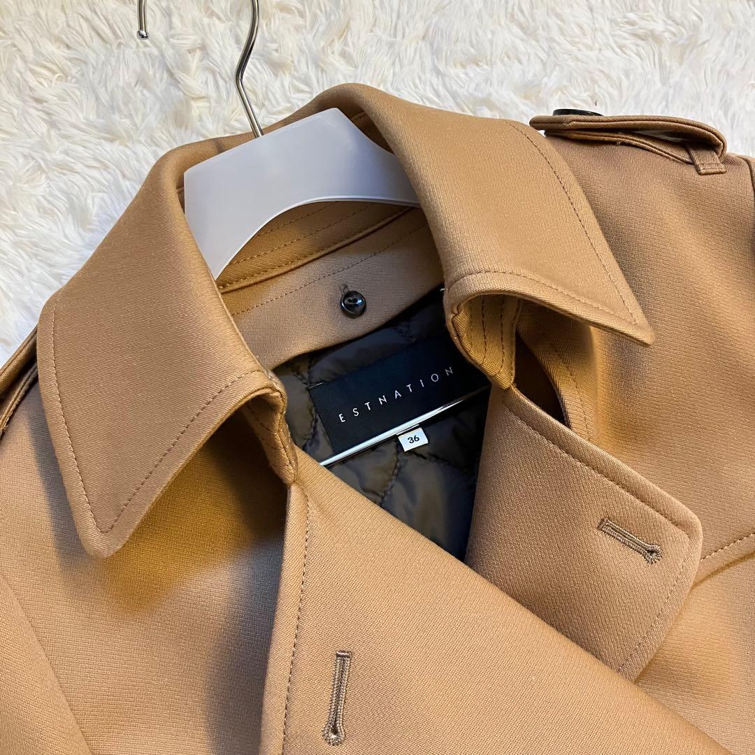 REMI様エストネーション　トレンチコート　ウール　ライナー付き　キャメル　36