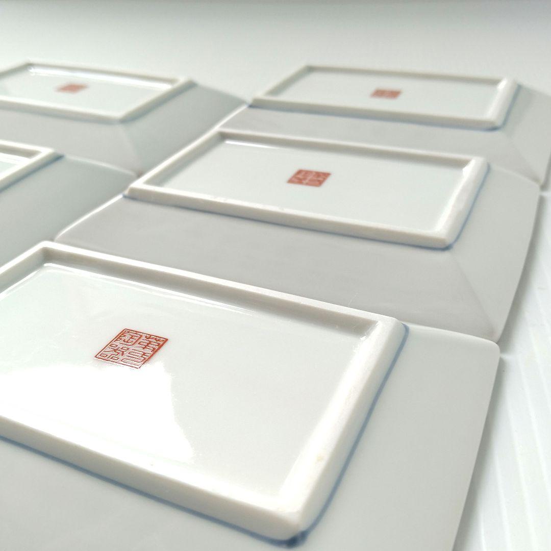 希少 有田焼 古伊万里 第一陶器 第壱陶器 花鳥図 色絵 角皿 長角皿 お正月