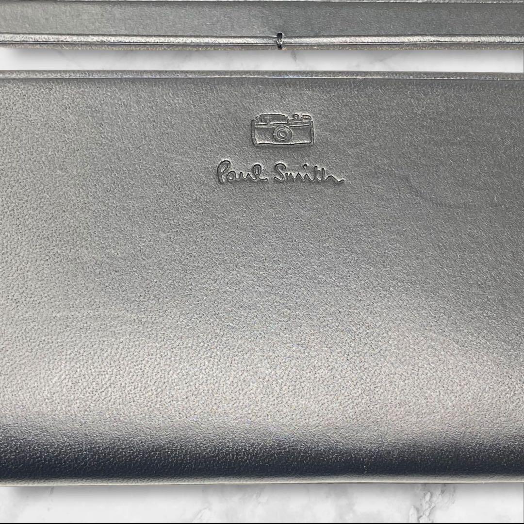 Paul Smith 長財布 ベジタンストライプトリム ストライプ 黒 カメラ