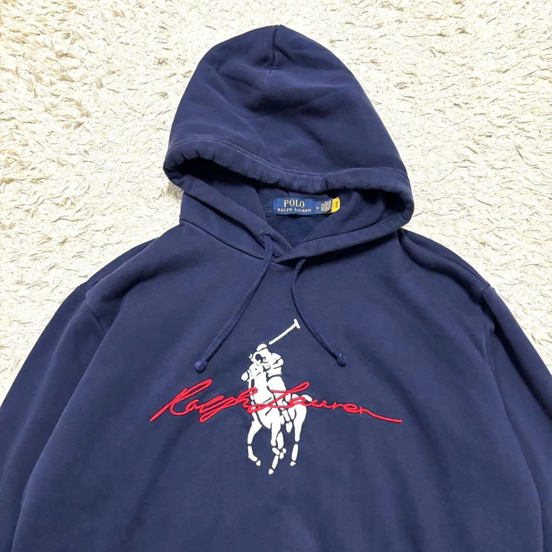 23AW ポロラルフローレン　ビッグポニーロゴフーディ　パーカー　ネイビー　M