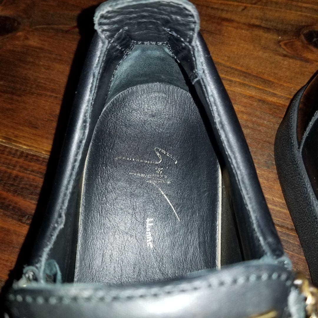 極美品　ジュゼッペザノッティ・レザー スニーカー　40 黒　メタルプレート