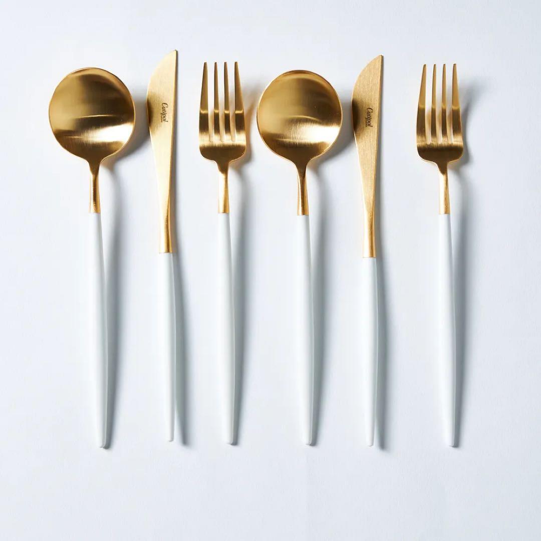 cutipol クチポール　ゴアホワイト×ゴールド　ディナーペアセット