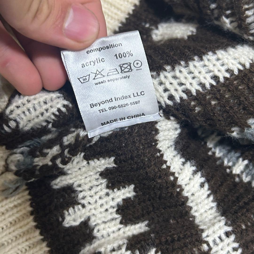 トップス AFB PEACE KNIT HOODIE Msize