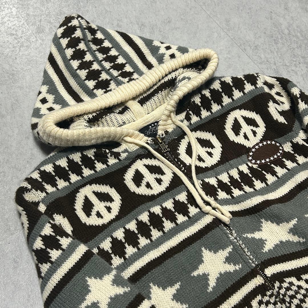 トップス AFB PEACE KNIT HOODIE Msize