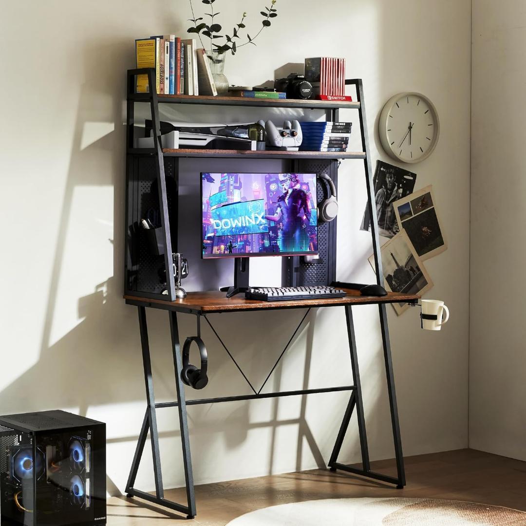 きょうこ☆さま ゲーミングデスク パソコンデスク 収納一体型 有孔ボード付き