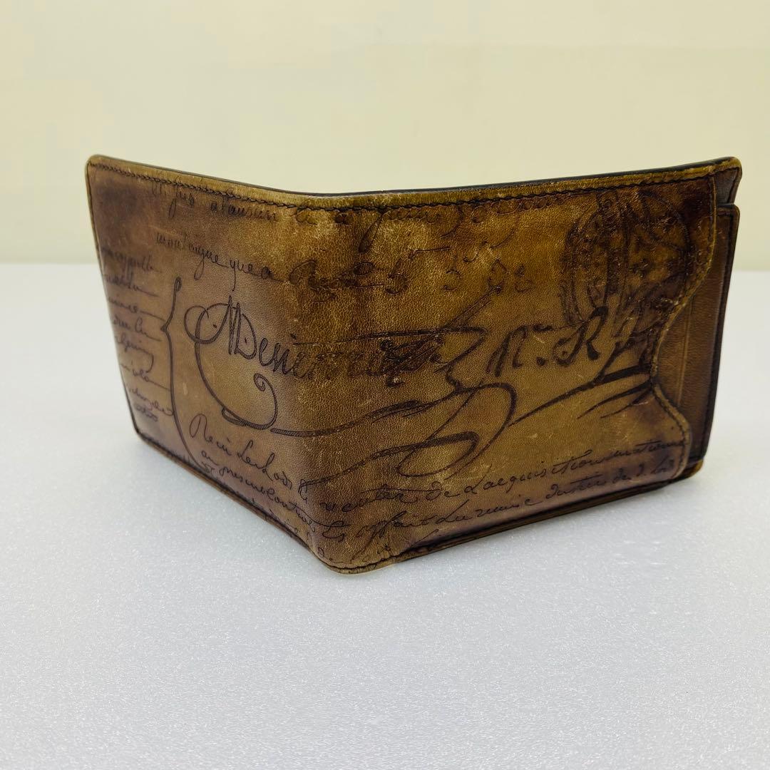 ベルルッティ　レザー/カリグラフィ/二つ折り財布/札入れ/ブラウン/ウォレット