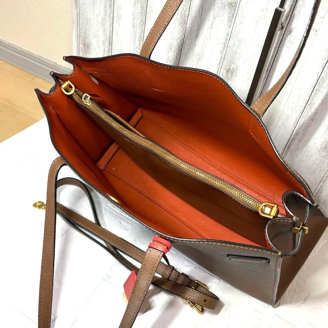 TORY BURCH ✮ウォーカーサッチェル　トートバッグ　斜め掛け可　キャメル