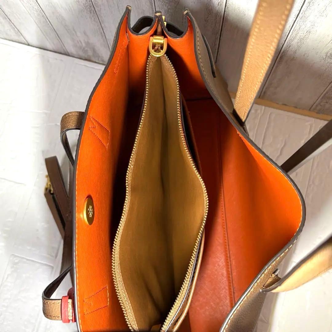 TORY BURCH ✮ウォーカーサッチェル　トートバッグ　斜め掛け可　キャメル