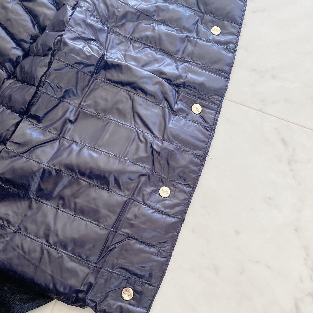極美品　ヘルノ　HERNO ニットコンビダウン　切り替え　シルク　カシミヤ　40