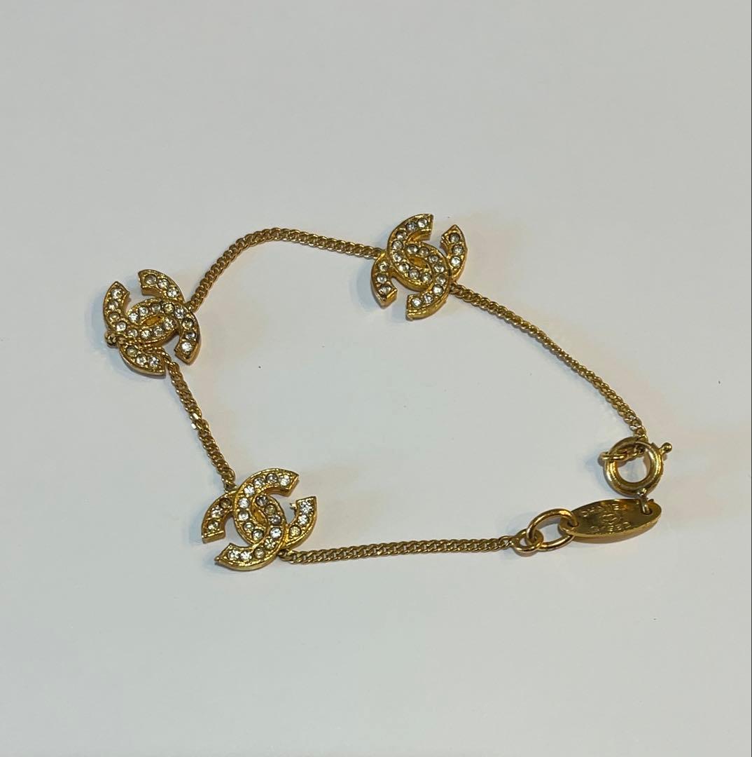 CHANEL シャネル ブレスレット ココマーク ラインストーン 3CC