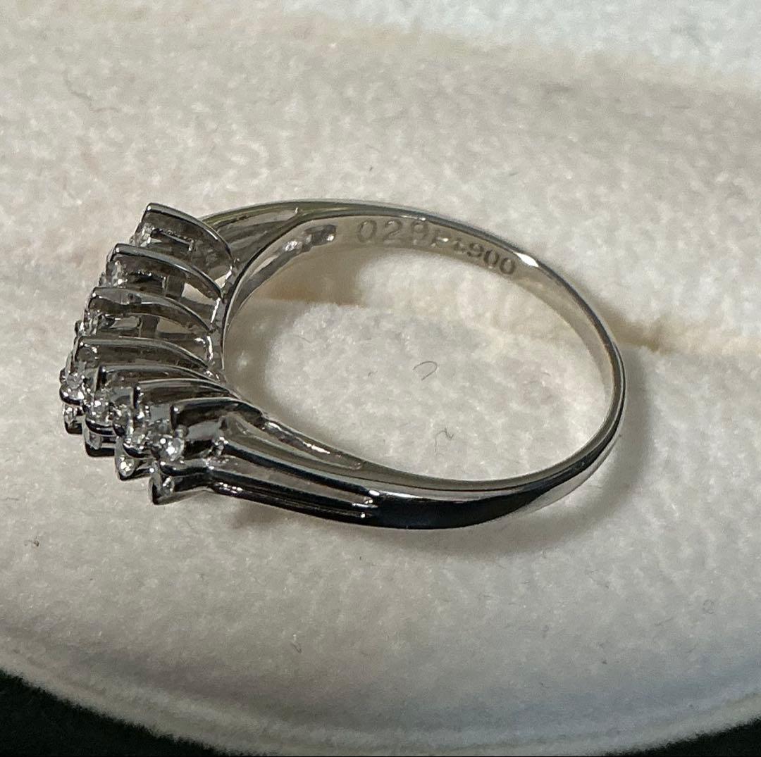 咲*子様 刻印有り！本物保証！PT900 ダイヤ0.29ct Vリング！