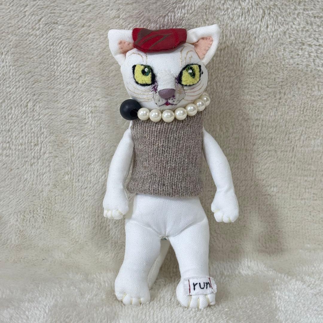 【希少品】ぬいぐるみ作家 江川文子 作品 ハンドメイド ネコ runちゃん