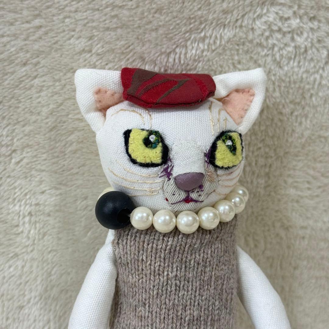 【希少品】ぬいぐるみ作家 江川文子 作品 ハンドメイド ネコ runちゃん