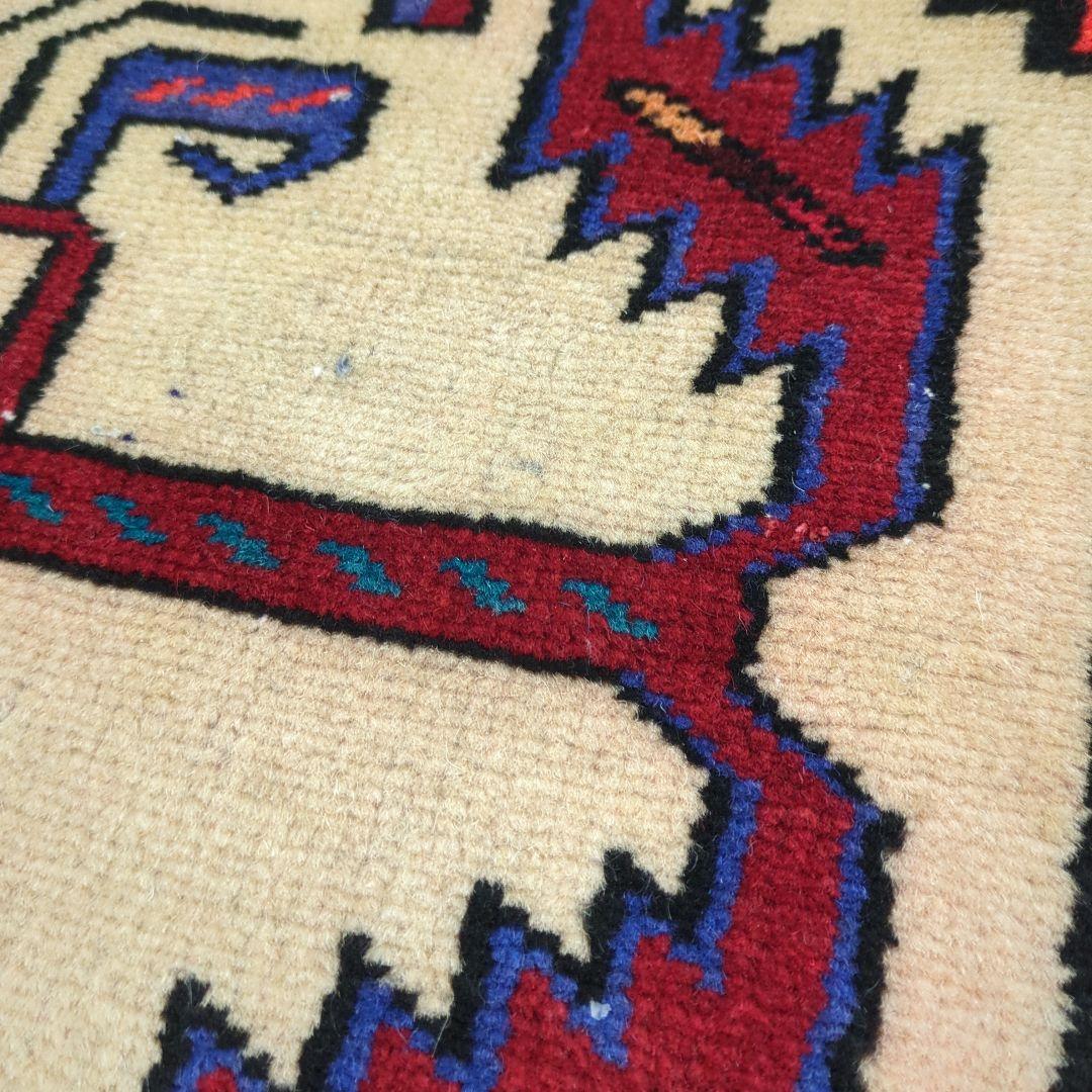 ペルシャ絨毯　ハマダン　ヴィンテージラグ　手織り絨毯　ウール　コットン