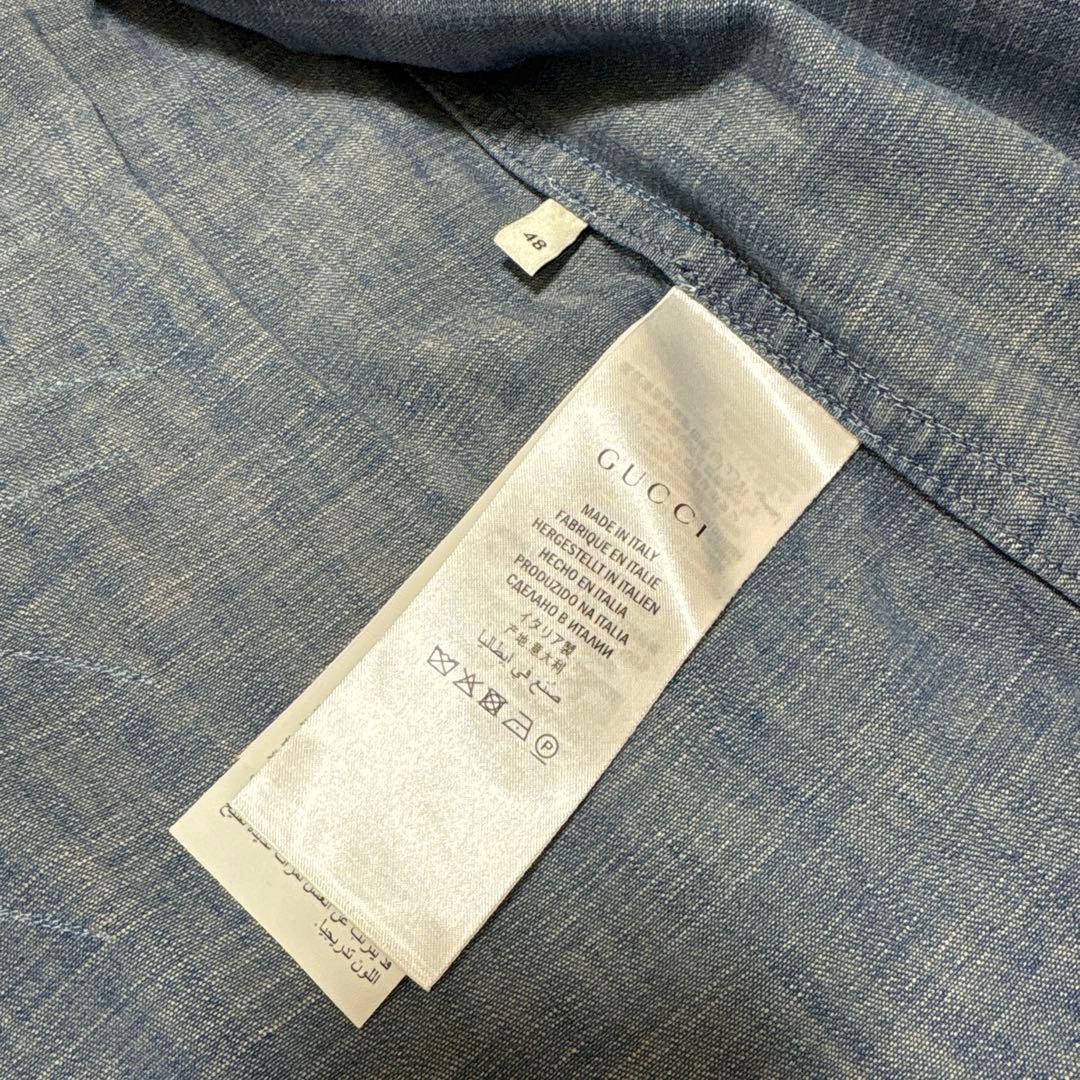 翔*太様 GUCCI タイガーバッグ刺繍　デニム長袖シャツ