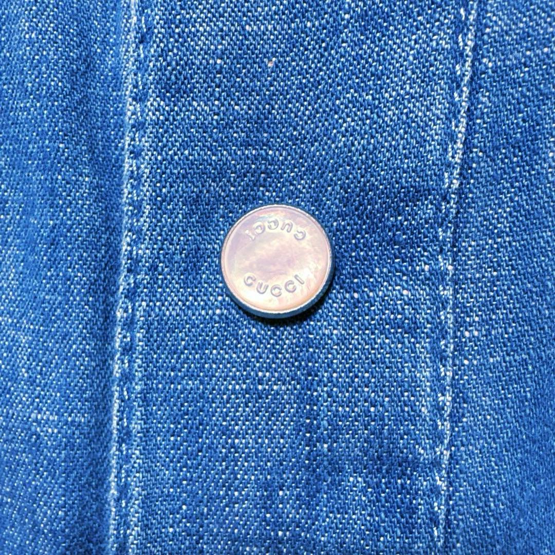 翔*太様 GUCCI タイガーバッグ刺繍　デニム長袖シャツ