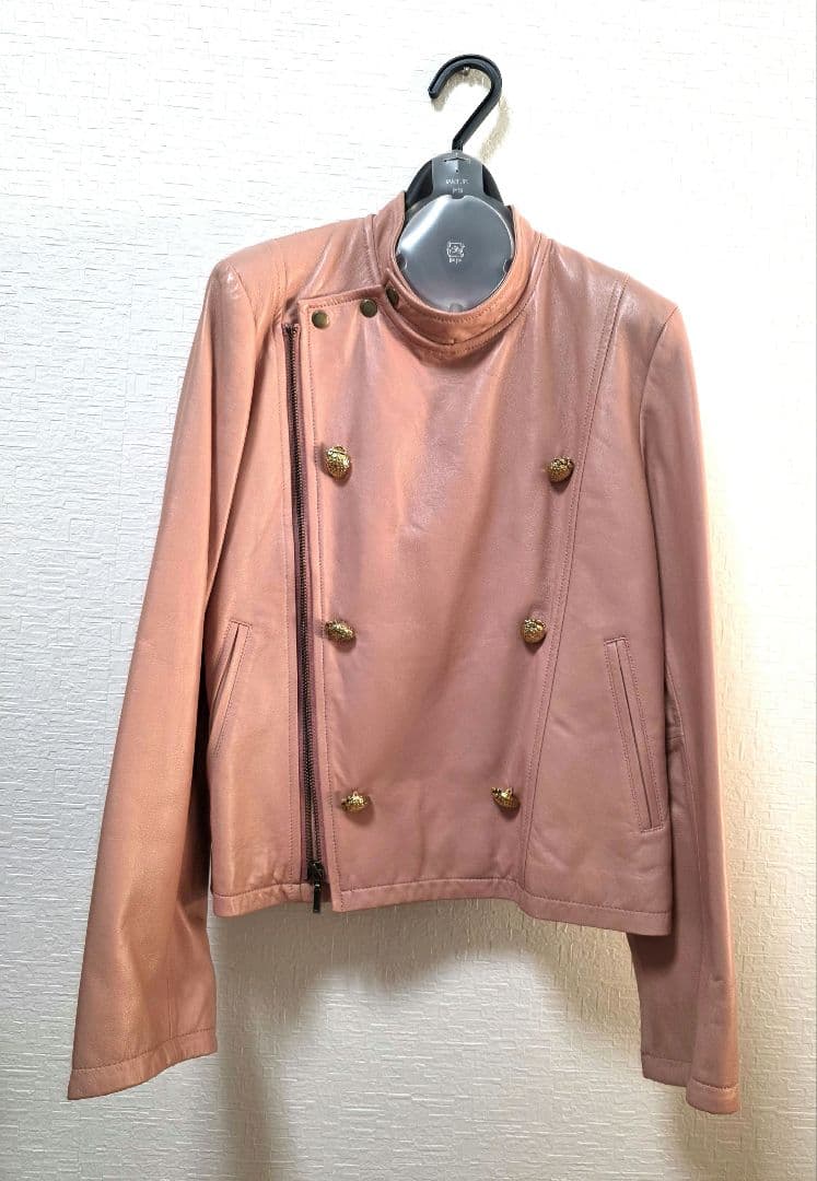 ピンクハウス イチゴボタン革ジャン