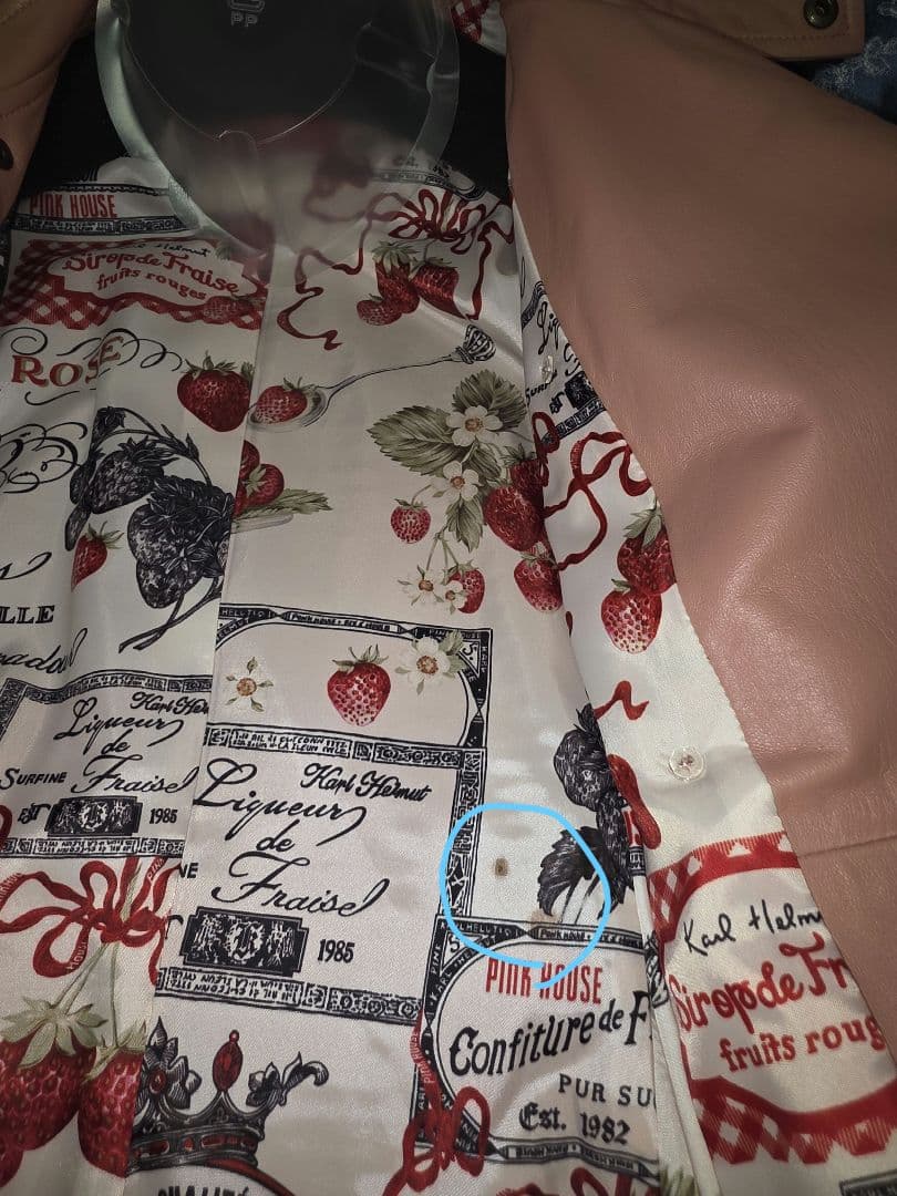 ピンクハウス イチゴボタン革ジャン