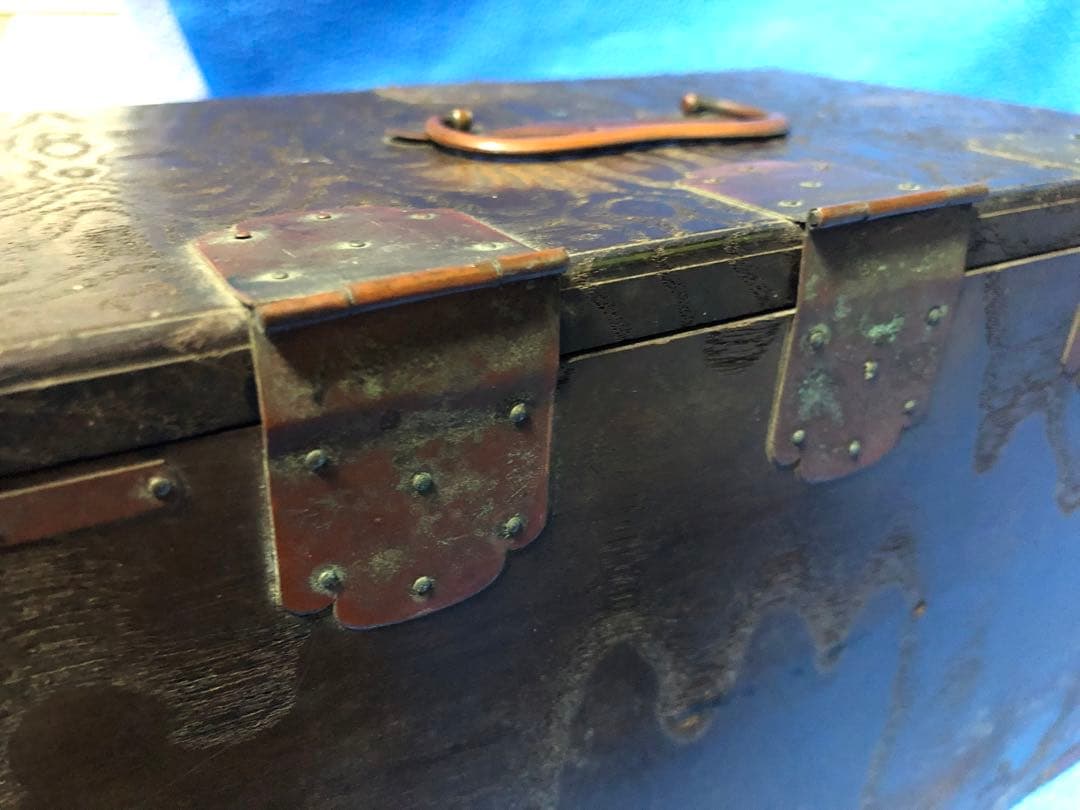 掛け硯箱　古道具　骨董　アンティーク　江戸明治大正時代　硯そろばんなど小物付