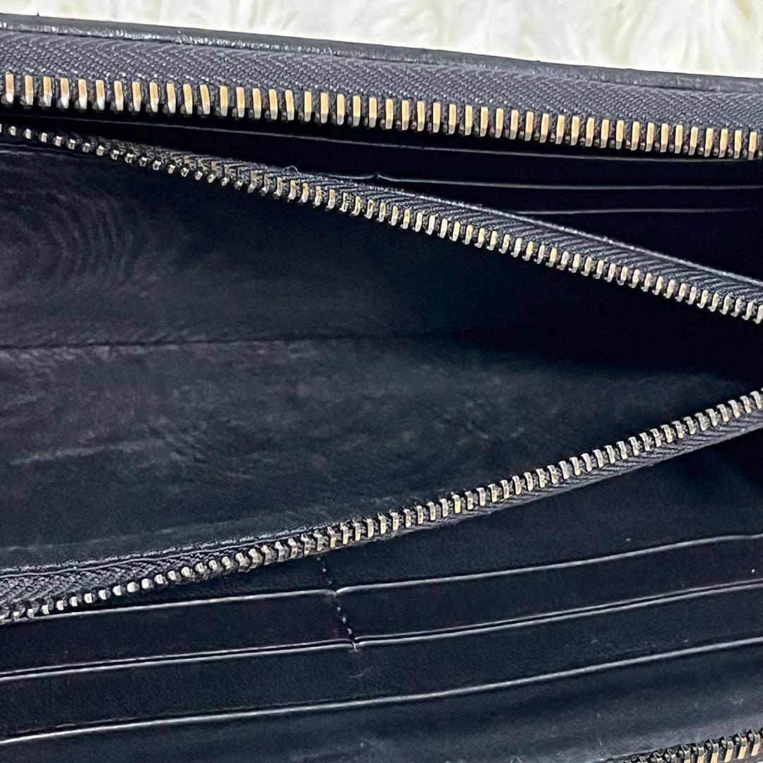 BOTTEGA VENETA ラウンドファスナー 長財布 イントレチャート 黒