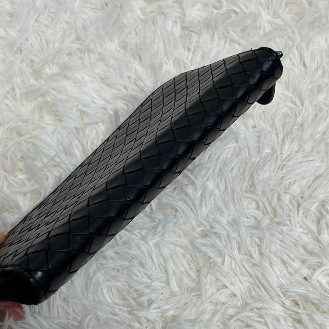 BOTTEGA VENETA ラウンドファスナー 長財布 イントレチャート 黒