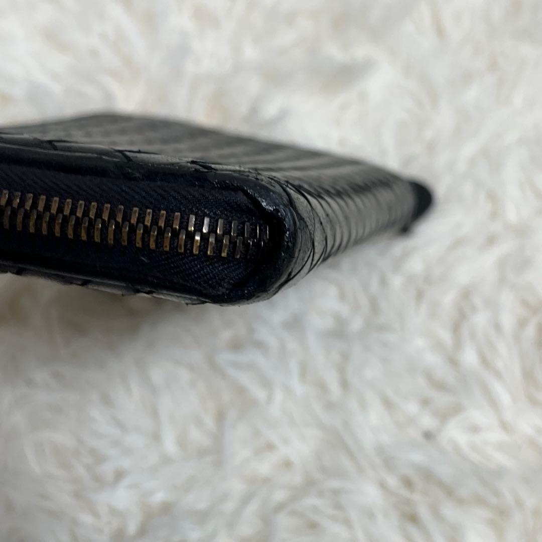 BOTTEGA VENETA ラウンドファスナー 長財布 イントレチャート 黒