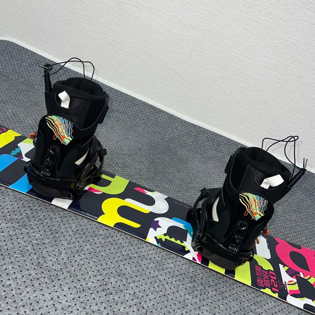 10回使用 キッズスノーボード 120cm IGNIO＋バイン＋レースブーツ