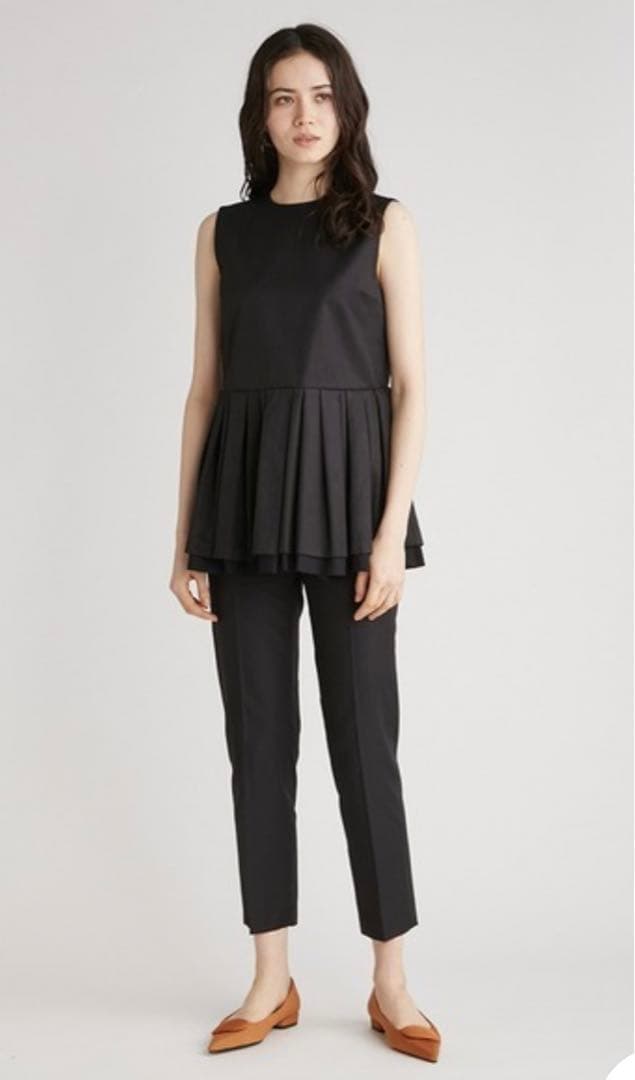 Mila owenミラオーウェン ペプラムブラウステーパードパンツ setup